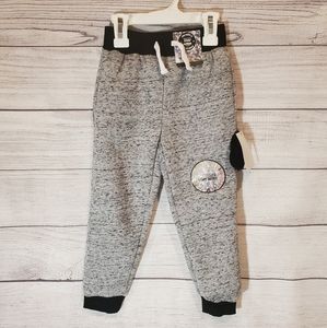 Toddler Boys Sherpa Lined Grey Joggers- 3T